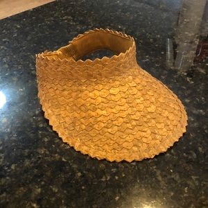 Straw beach visor, tan
